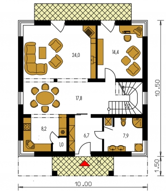 Image miroir | Plan de sol du rez-de-chaussée - PREMIER 193